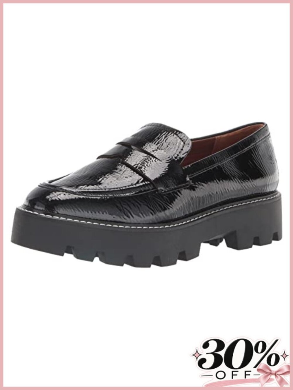 Franco Sarto Balin Lug Sole Chunky Loafer Faux Leather Slip-On